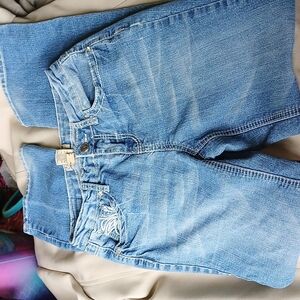 Earl Jeans Rhinestone Embellishment Pocket w/ Bling Size 4 Jeans, button pockets
